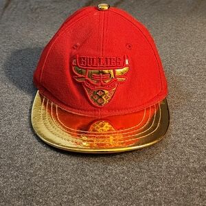 NBA Youth Chicago Bulls Bullies Red and Gold Cap with Bull Logo